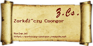 Zorkóczy Csongor névjegykártya